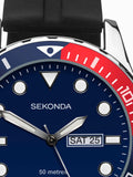 Sekonda Blue Tidal Rubber Strap Watch 44mm (British brand)