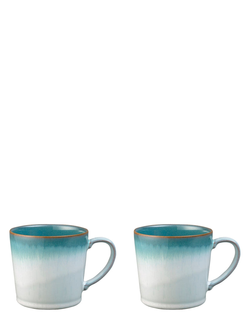 Denby Azure Haze Green Large Mugs - British product