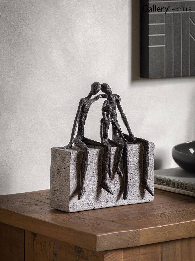 Gallery Home Three of Us black resin sculpture 25cm (British brand)