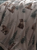 Dreams & Drapes bear plush fleece bedspread 150x200cm (British brand)