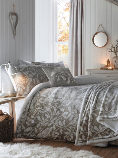 Next Dreams & Drapes Green Woodland Owls Plush Fleece Duvet Cover Set- Buy online at McGrocer