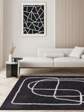 Asiatic Rugs black wool Matrix Infinity rug, UK version