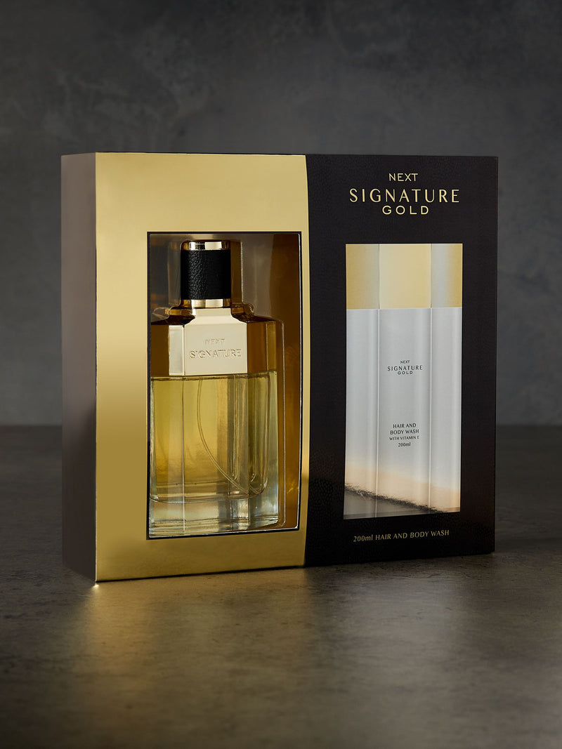 Signature Gold perfume and body wash gift set 100ml 200ml (British brand)