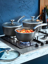 Next Tower 3 Piece Grey Cerastone Saucepan Set- Buy online at McGrocer