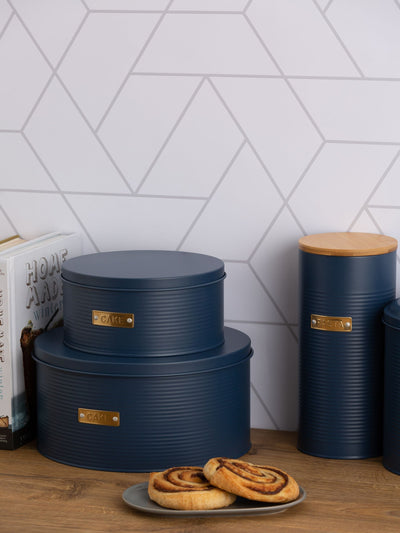 Next Typhoon Navy Otto Cake Storage Tins Set of 2- Buy online at McGrocer
