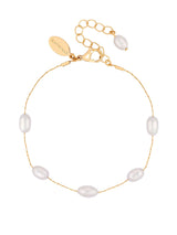Jon Richard Gold Tone Fine Chain and Freshwater Pearl Bracelet Fine Jewellery 180mm