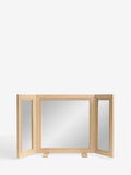 Light natural Hampton solid oak dressing table mirror, 94cm wide, UK version