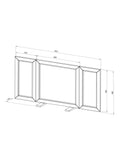 Light natural Hampton solid oak dressing table mirror, 94cm wide, UK version