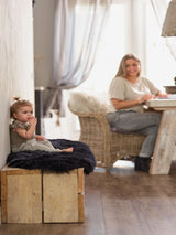 Next Naturally Sheepskins Black Premium New Zealand Double Sheepskin Rug- Buy online at McGrocer