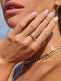 Stainless steel delicate rings silver tone set of 2 (British brand)