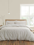 Bianca natural shadow leaves floral duvet cover set - British product