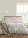 Bianca natural shadow leaves floral duvet cover set - British product