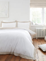 Bianca White Oxford Lace 100% Cotton Duvet Cover Set