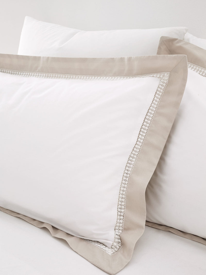 Bianca white oxford lace duvet cover set - British product