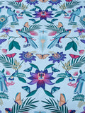 Catherine Lansfield teal blue Mya tropical floral reversible duvet cover set - British product