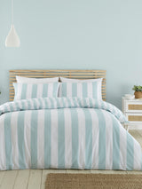 Next Catherine Lansfield Seafoam Cove Stripe Reversible Duvet Cover Set- Buy online at McGrocer