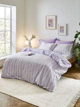 Sassy B Lilac Stripe Tease Duvet Cover and Pillowcase Set