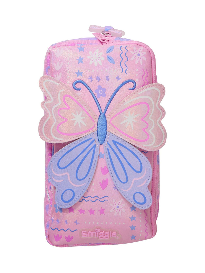 Smiggle Pink Realm character print pocket pencil case (British brand)