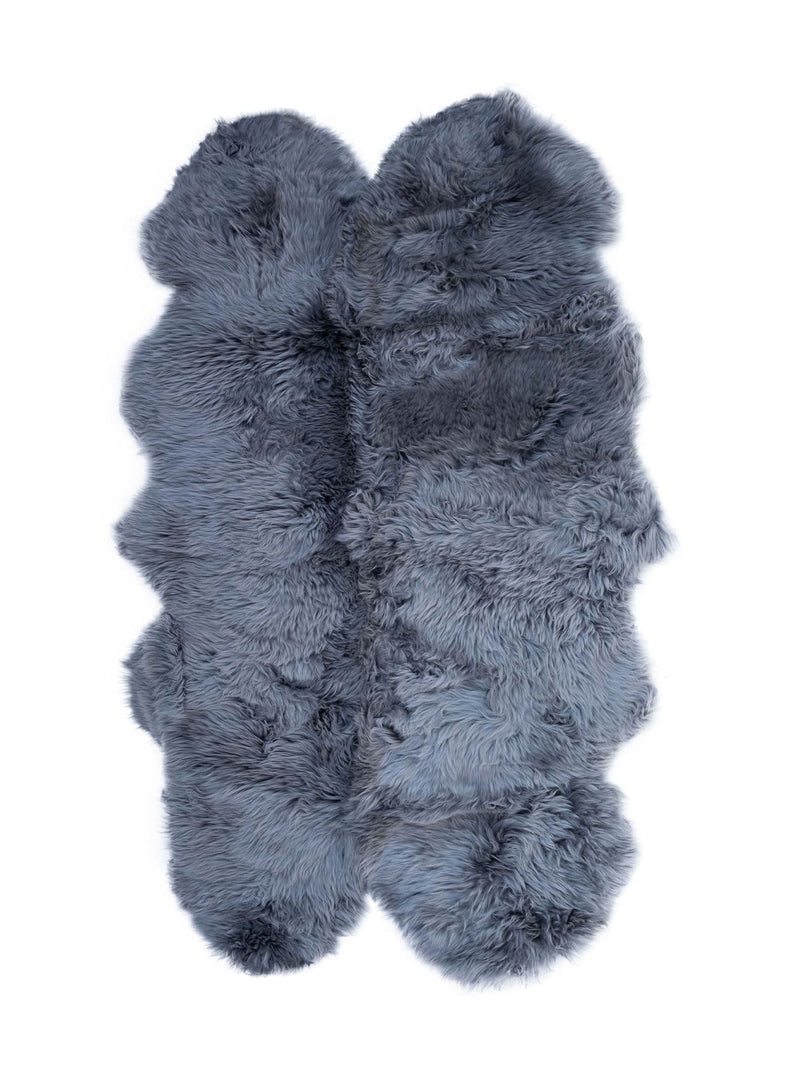 Naturally Sheepskins grey double sheepskin rug 180x110cm, imported from the UK