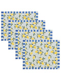 Furn Blue Lemons polyester placemats set of 4, UK version