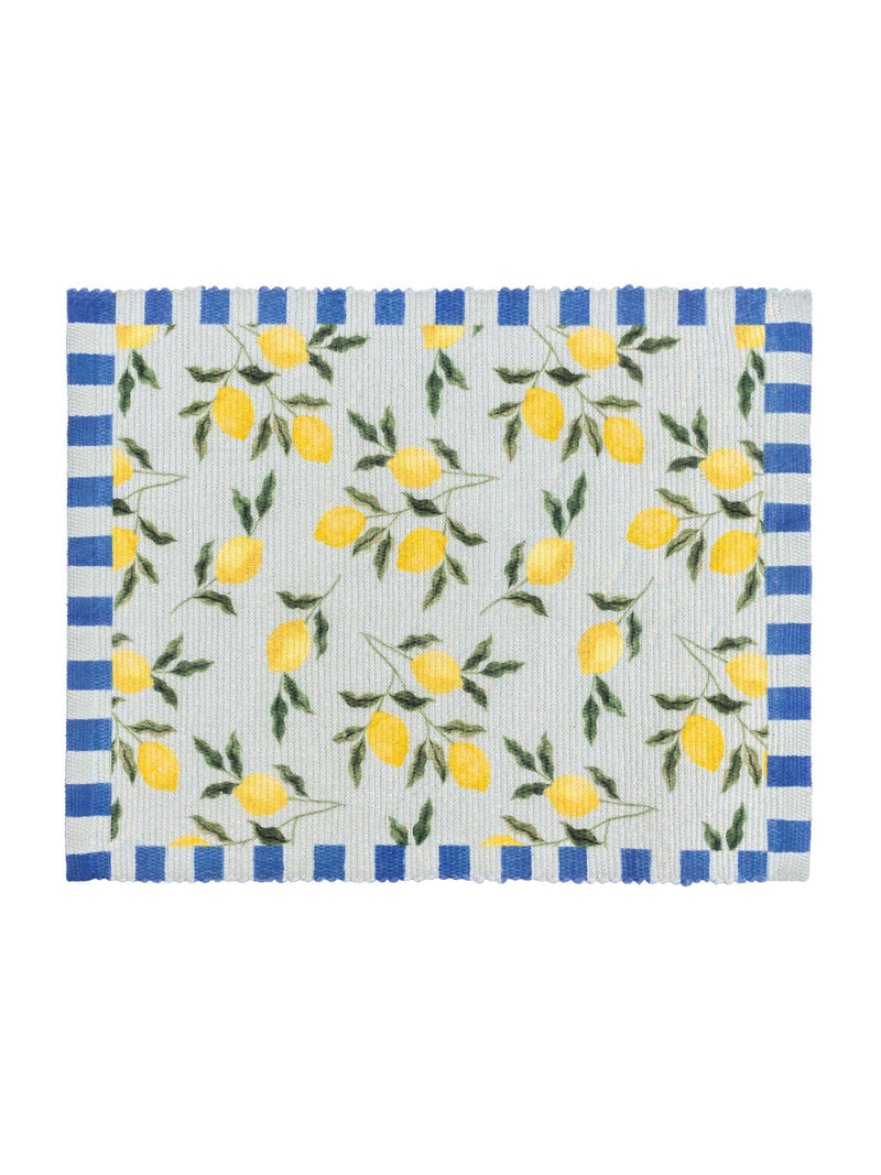Furn Blue Lemons polyester placemats set of 4, UK version