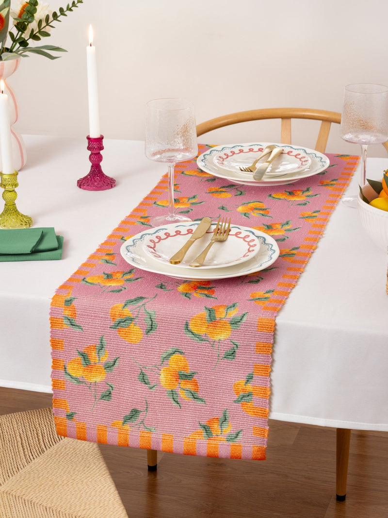 Furn pink oranges table runner 180cm x 35cm, UK version