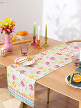 Next Furn Orange Honeysuckle Fabric Table Runner 180cm x 35cm- Buy online at McGrocer