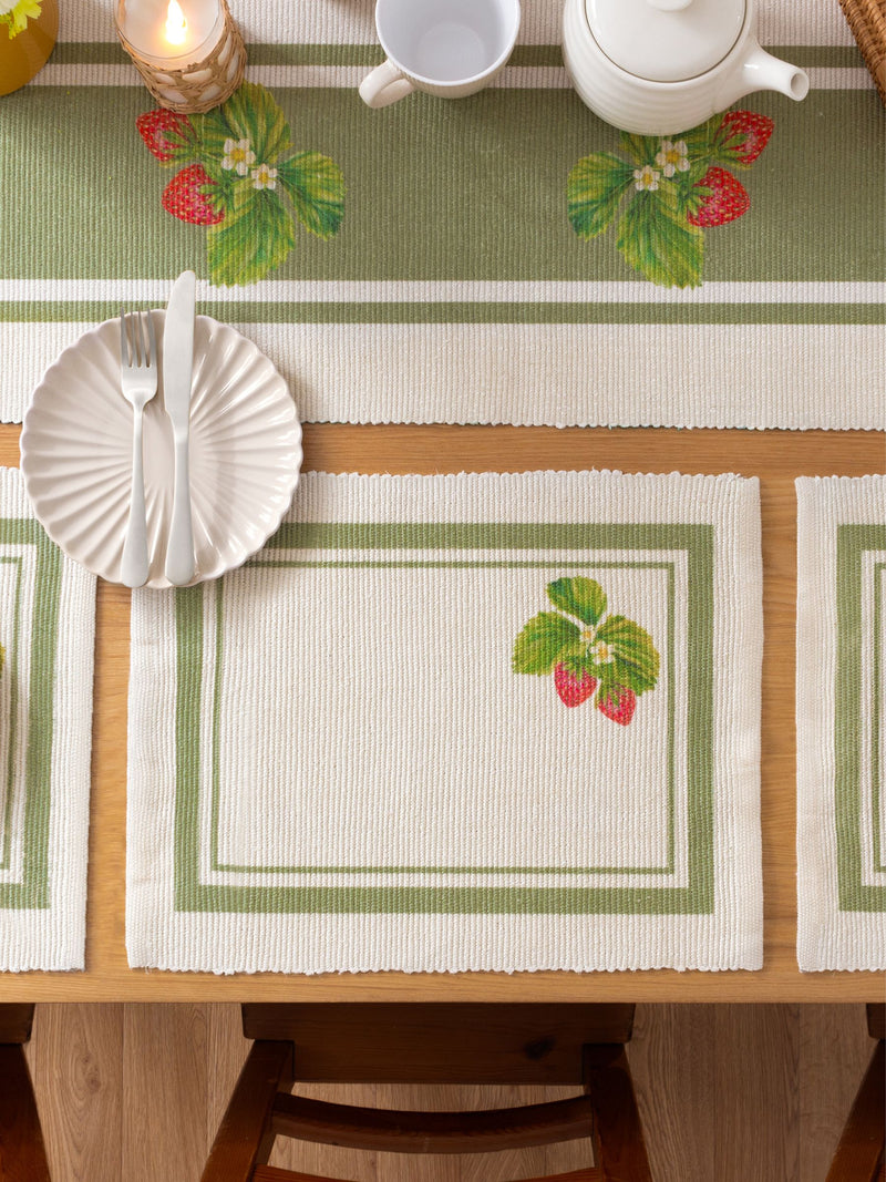 Evans Lichfield Green Strawberry placemats 46x36cm - British product