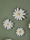 White daisy flower wall art set of 3 framed resin plaques (British brand)