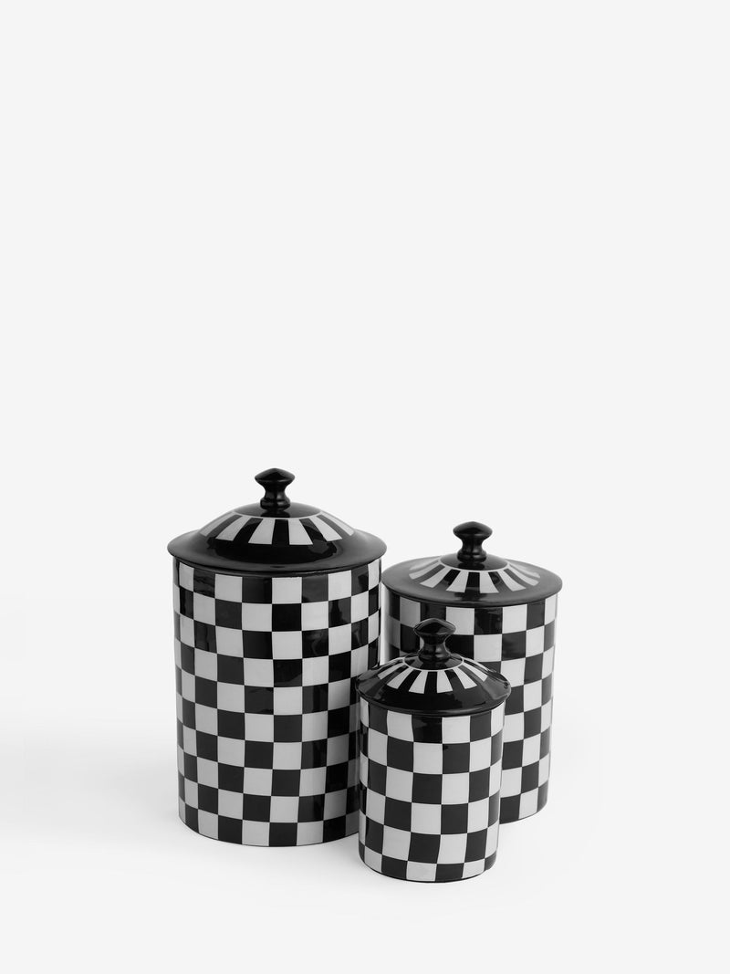 Rockett St George storage tins set of 3 checkerboard - British product