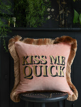 Next Rockett St George Kiss Me Quick Velvet Fringe Cushion, 45cm x 45cm- Buy online at McGrocer