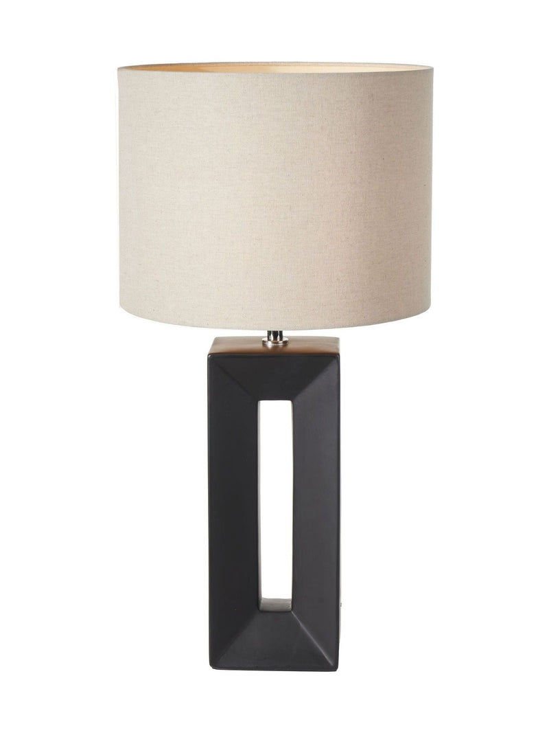Black Block ceramic tall table lamp 58cm, UK version