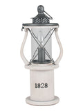 Pacific white wood lantern table lamp 40.5cm - British product