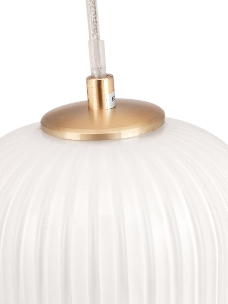 Pacific Gold Alessia pendant ceiling light ribbed glass, imported from the UK
