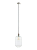 Pacific Clear Abigail ribbed glass pendant light, UK version