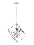 Pacific Silver Alessio shiny nickel cube pendant light, UK version