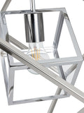 Pacific Silver Alessio shiny nickel cube pendant light, UK version