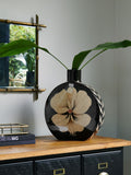 Rockett St George black floral large vase, imported from the UK