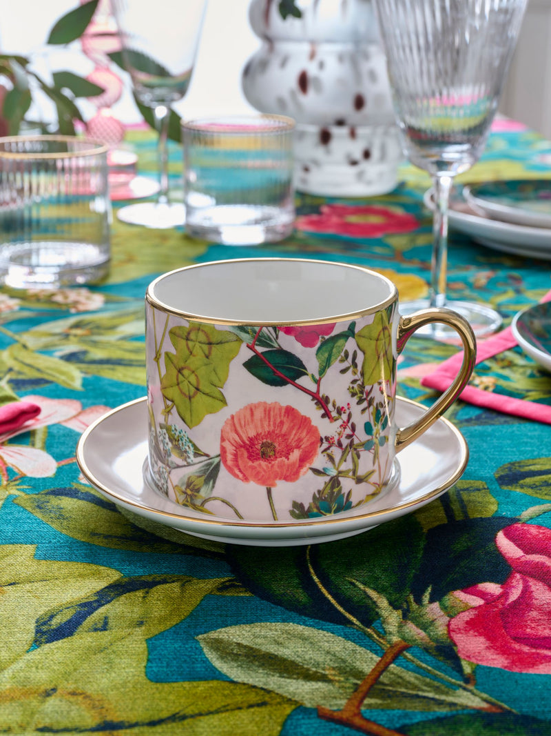 Clarke & Clarke Blush Pink Passiflora Cup & Saucer