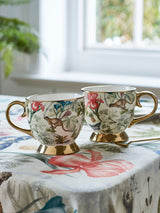 Next Clarke & Clarke Set of 2 Tropical Green/Natural Florence Footed Mugs- Buy online at McGrocer