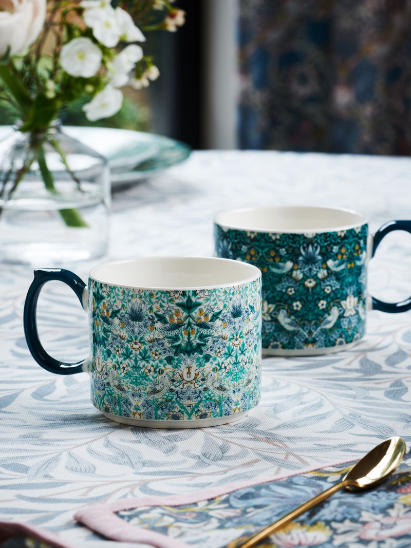 Clarke and Clarke Strawberry Thief mugs set of 2 - British product