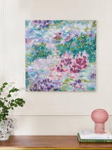 Next Clarke and Clarke Pink/Green Abstract Floral Canvas Wall Art 70cm x 70cm- Buy online at McGrocer