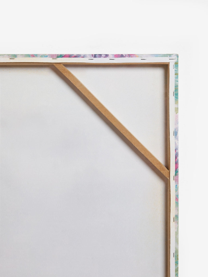 Clarke and Clarke pink and green abstract floral canvas wall art 70cm x 70cm - British product