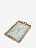 Clarke and Clarke dove grey William Morris Designs Willow Boughs wooden tray, 44.5 x 29 cm - British product