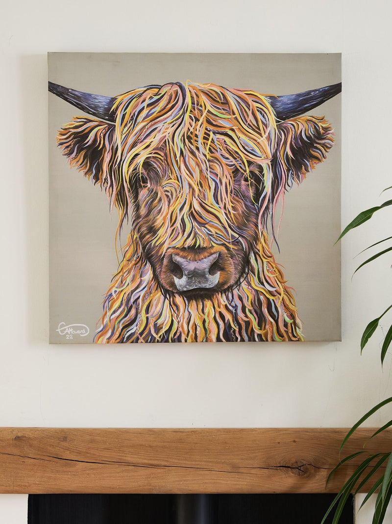 Emily Howard Highland Cow Canvas Wall Art Medium, imported from the UK