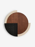 Brown and black Bronx wood circular wall art 61cm - British product