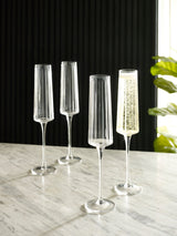 Next Clear Collins Champagne Flutes Glass Set of 4- Buy online at McGrocer