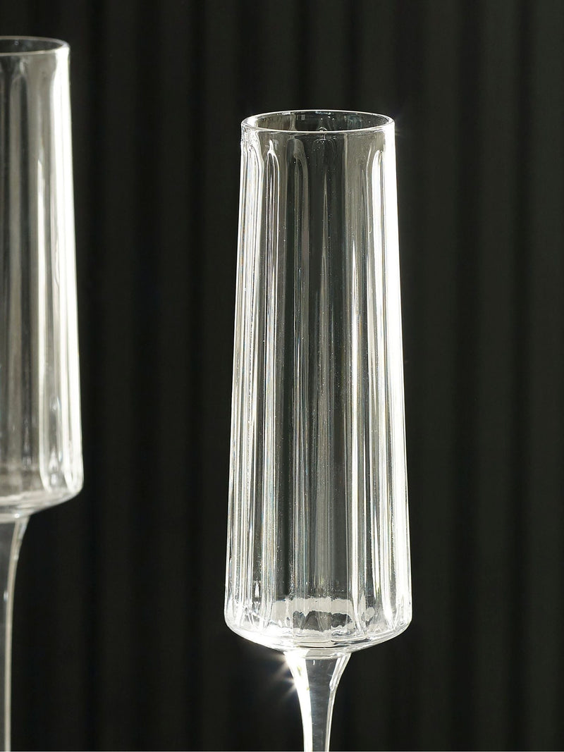 Clear Collins champagne flutes set of 4 (British brand)