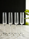 Clear Collins champagne flutes set of 4 (British brand)