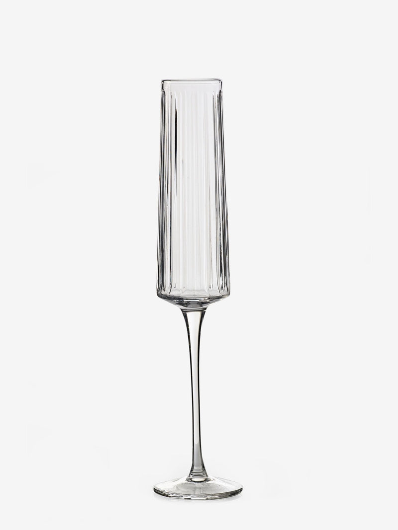 Clear Collins champagne flutes set of 4 (British brand)